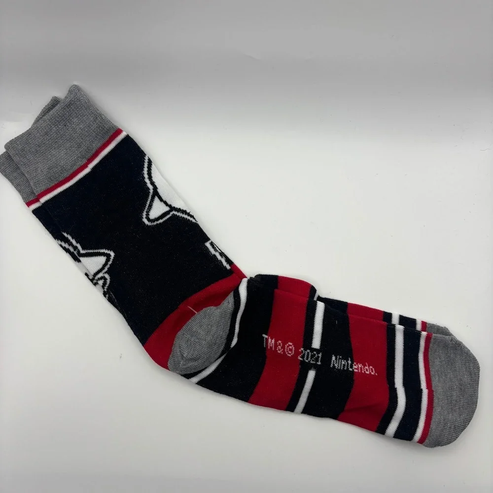 Nintendo Super Mario Boo Ghost Adult Crew Socks Black Red Gray 2021